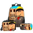 thumbnail image 1 of Roblox-mochila con estampado Digital 3D para niños, bolsa de almuerzo de tres piezas a todo color con cremallera, regalo de cumpleaños, 1 of 4