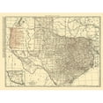 thumbnail image 3 of Rand McNally 18x15 Black Modern Framed Museum Art Print Titled - Texas State Railroads - Rand McNally 1900, 3 of 5