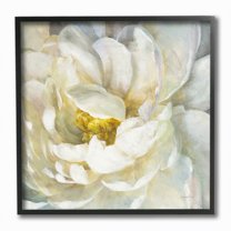 Stupell Industries Floral Close-Up Petals Nature Yellow White Painting Framed Wall Art Design by Danhui Nai, 12" x 12", Black Framed