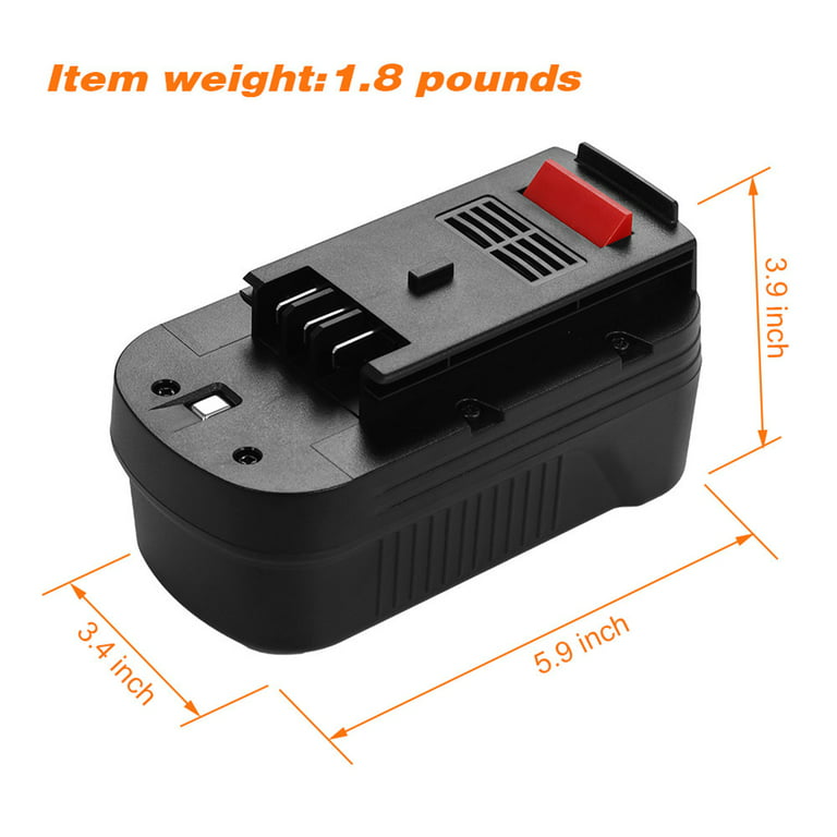 18V 2000mAh Replacement Battery for Black & Decker HPB18