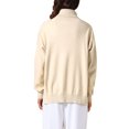 thumbnail image 3 of Suéter de cuello alto para mujer INSPIRE CHIC, tops para un guardarropa de invierno elegante, talla XL, color caqui claro, 3 of 6