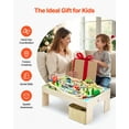 thumbnail image 6 of Wooden train table 84-piece children's activity table with folding storage box 3-in-1 toy train set, suitable for games, painting and eating Over 3 years old, 6 of 6