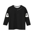 thumbnail image 3 of Frwgonr Girls Shirt Size 3T-12 Crewneck 3/4 Sleeve Shirts Clothes Cute Pullovers Tops Black, 3 of 4