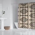 thumbnail image 3 of Extra Long Boho Shower Curtain 72x84 Inches - Vintage Floral & Tropical Leaves Pattern, Waterproof Bohemian Bathroom Decor with 12 Hooks, Tribal Rustic Style, 3 of 5