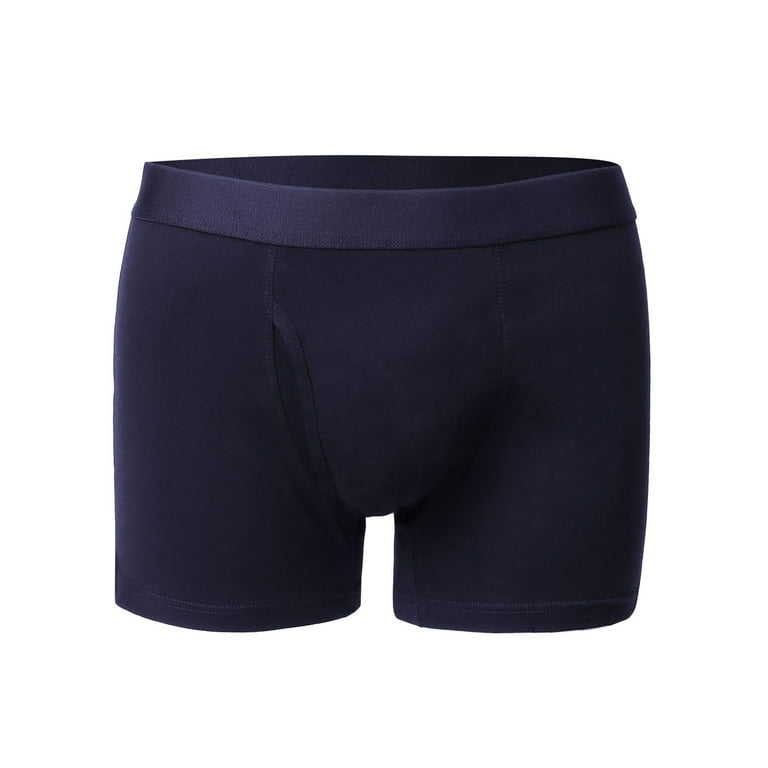 Deago 4 Pack Men's Stretch Boxer Briefs Soft Cotton Open Fly Underwear  Tagless Regular Leg (Multi-color, M)
