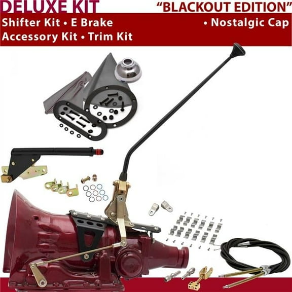 American Shifter C6 Shifter Kit Black 16 in. E Brake Cable Clamp Clevis Trim Kit for DA925