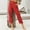 Red, variant on Idoravan Women's Plus Size Pants Women Casual Solid Color Pockets Buttons Elastic Waist Comfortable Straight Pants