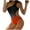 Black, variant on hoksml Women Bathing Suit One-Piece One Shoulder Fade Swimsuit Backless Padded Plus Size Overlay Print Bikini Swimsuit Clearance