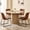 Brown C-Leg Chairs, variant on 47" Round Dining Table Set of 4 Brown, Grey Synthetic Leather Sled Leg Dining Chair Set of 4
