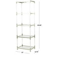 thumbnail image 3 of DecMode 22" x 70" Silver Metal Cube Shaped 4-Tier Shelving Unit with Clear Glass Top and Acrylic Legs, 1-Piece, 3 of 13