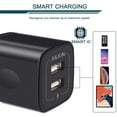 thumbnail image 4 of Charger Block,2PACK USB Wall Charger Adapter,AILKIN 2.1A Dual Port Fast Charging Station Plug Charger Blocks iPhone Wall Charger,Dark Black, 4 of 5