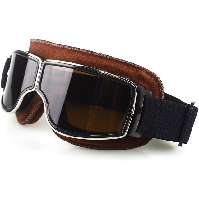 LILSIS Motorcycle Goggles Vintage Motorcycle Goggles Aviator Pilot Scooter Goggles