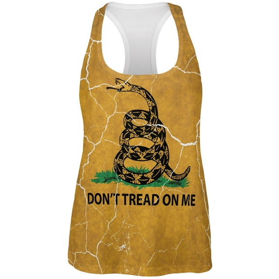 Distressed Gadsden Flag All Over Womens Work Out Tank Top Multi LG