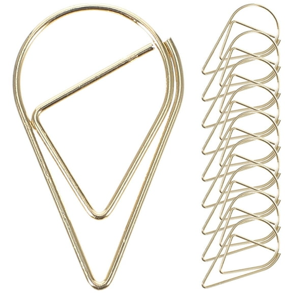 Masteelf 10-Pack Large Colored Paper Clips Clamps for Office and School Use, Golden Metal Accessories