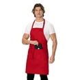 thumbnail image 6 of Chef Works Unisex Butcher Apron, Adjustable Bib Cooking Apron with Pocket, Red, 6 of 7