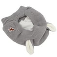 thumbnail image 3 of Knitted Rabbits Ear Pet Hat Noise Protection Warm Dog Grooming Earmuffs Hat for Large DogsGrey, 3 of 14