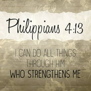 Philippians 4 13 Cream Poster Print by Allen Kimberly