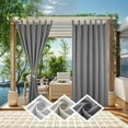 thumbnail image 2 of SHANNA Outdoor Patio Curtains Detachable Top Windproof Weatherproof Blackout Curtains for Cabana, Porch, Pergola and Gazebo, Grey, 52x94 in, 2 Panel, 2 of 11
