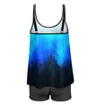 thumbnail image 4 of KaLI_store Plus Size Swimsuit for Women Two Piece Bathing Suits high Waisted Tummy Control,Push up Tankini high Waisted Blue,3XL, 4 of 4