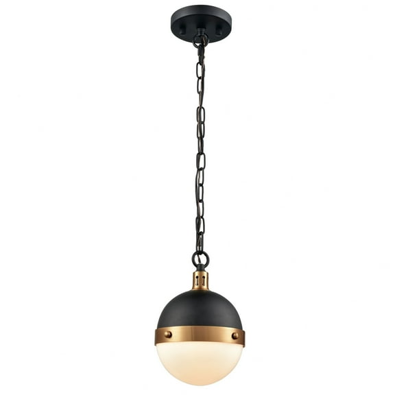 Elk Home 7-Inch Wide Harmelin Pendant, Contemporary, Matte Black