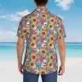 thumbnail image 4 of Balery colorful Skull sunflower Camisas hawaianas de manga corta para hombre, camisas playeras de corte holgado, camisas de vacaciones con botones,3X-Large, 4 of 7