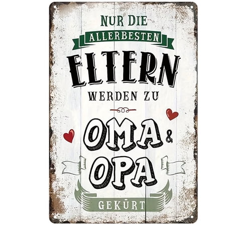 A vintage-style iron plaque inscribed with the German quote A heart that is forever young -a tribute to grandparents-is a simple yet humorous wall decoration the perfect gift for them.