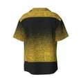 thumbnail image 2 of KLL Gold Glitter Gradient Print Men's Shirt Short Sleeve Button Down Summer Cuba Beach Shirts- Small, 2 of 7