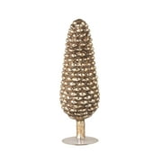 13.25" Gold Mercury Glass Style Pine Cone Finial Christmas Tabletop Decor