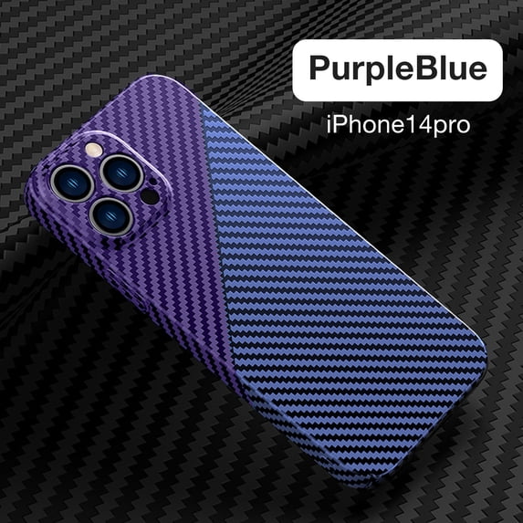 SaniMore for iPhone 14 Pro 6.1" 2022 Slim Case, Carbon Fiber Support Wireless Charging Shockproof Anti-drop Lens All-inclusive Heavy Duty Protective Anti-fingerprint Magnetic Case, Purple
