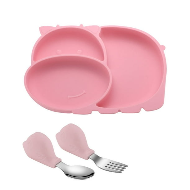 1 Set Baby Placa Dividida plato bebé silicona placa placa entrenamiento vajilla