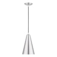 thumbnail image 6 of 41175-66 Livex Lighting Metal Shade - 1 Light Mini Pendant in Coastal Style - 7.38 Inches wide by 18 Inches high-Brushed Aluminum/Polished Chrome, 6 of 11