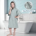 thumbnail image 6 of Superior Lyron Kids Cotton Terry Medium Weight Hooded Poncho Bath Towel, Large, Sage, 6 of 12