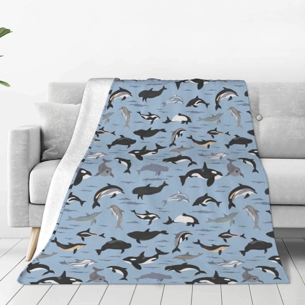 Balery Dolphins Manta de Felpa Suave y Acogedora – Cobija de Franela Aterciopelada para Cama, Lavable y Cálida para Sofá, Mascotas, Transpirable-60"x50"