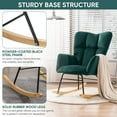 thumbnail image 4 of KINFFICT Velvet Rocking Accent Chair, Uplostered Glider Rocker Armchair for Baby Nursery, Comfy Side Chair for Living Room, Green, 4 of 8