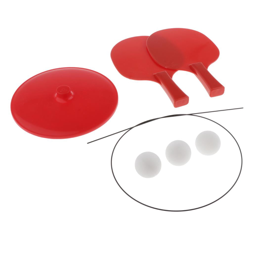 Axioma Elastic Table Tennis Trainer Paddle Equipment Rebound Fixed Toy Ping Bat Red Plastic