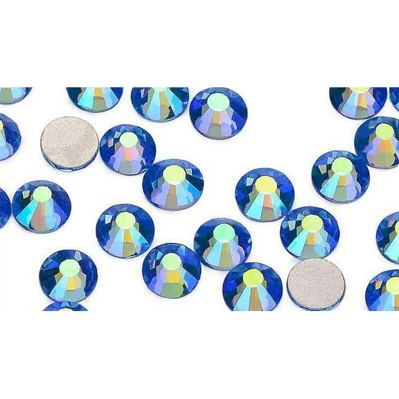 2058 14 Cut Light Sapphire AB Glass Crystal Flat Back Non Hotfix Rhinestones SS30 Bulk (288 pieces