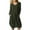 Army Green, variant on Fesfesfes Women Dress Spring And Fall Round Neck Cotton Linen Loose Casual Solid Color Long Sleeve Pocket Dress Plus Size $10