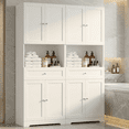 thumbnail image 6 of Homfa 67.5" Tall Bathroom Storage Cabinet with Drawer, 4 Door Modern Freestanding Cupboard, White, 6 of 8