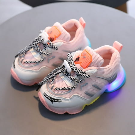 

〖Roliyen〗Girls Sneakers Children Kids Baby Girls Boys Bling Led Light Luminous Sport Sneakers Shoes