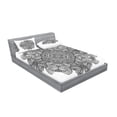 thumbnail image 2 of Ambesonne Black White Fitted Sheet & Pillow Sham Set, Circular Celtic Knot, Full, Black White, 2 of 2