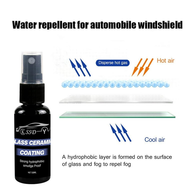 X10 Hydro Glyde Hydrophobic Glass Coating (30 ml) - No Cure Time |  Windshield and Glass Sealant for up to 6 mos of Protection, Water Repellant  & Anti