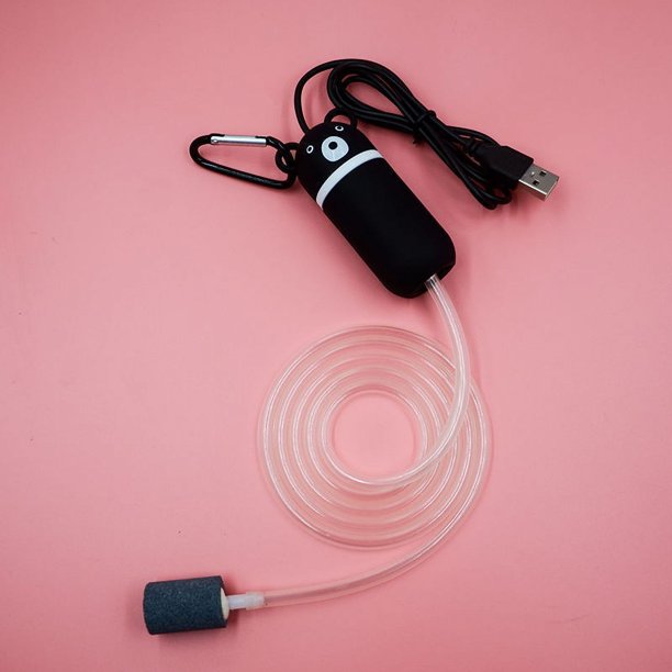 Bomba de oxígeno silenciosa para el hogar con espejo cruzado, bomba de oxígeno para pecera, pequeña bomba de oxígeno para pesca portátil con USB para acuario