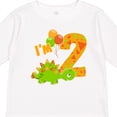 thumbnail image 4 of Inktastic Happy Dinosaur Second Birthday-green Boys or Girls Long Sleeve Toddler T-Shirt, 4 of 5