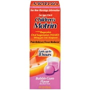Motrin Bubble Gum Flavor Children's Pain Reliever/Fever Reducer, 4 oz