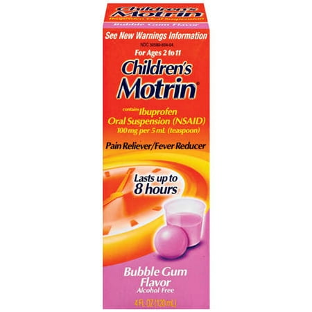 Motrin Bubble Gum Flavor Children's Pain Reliever/Fever Reducer, 4 oz