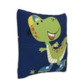 thumbnail image 2 of Bingfone Dino Playing Roller Skate Linen Throw Pillow Covers Cushion Case Pocket Button Vintage Farmhouse Pillowcase for Sofa Couch Bed 20"x20", 2 of 9