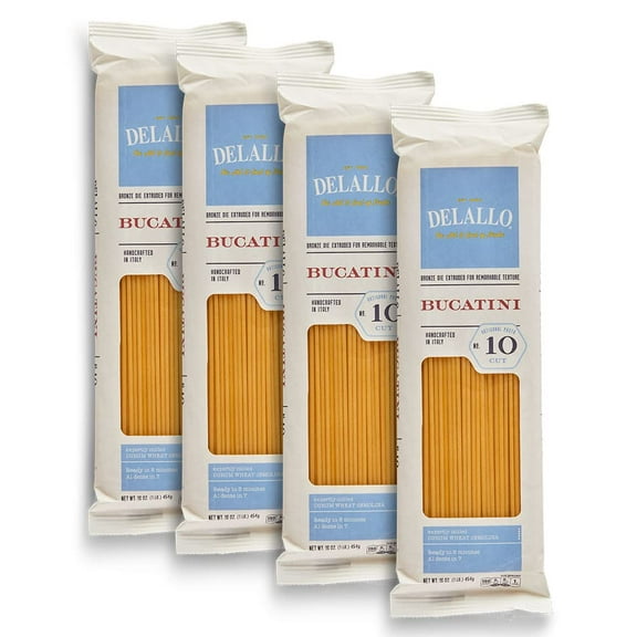 DeLallo Bucatini Pasta, Non-GMO, Kosher, 16 oz Bag, (4 Pack)