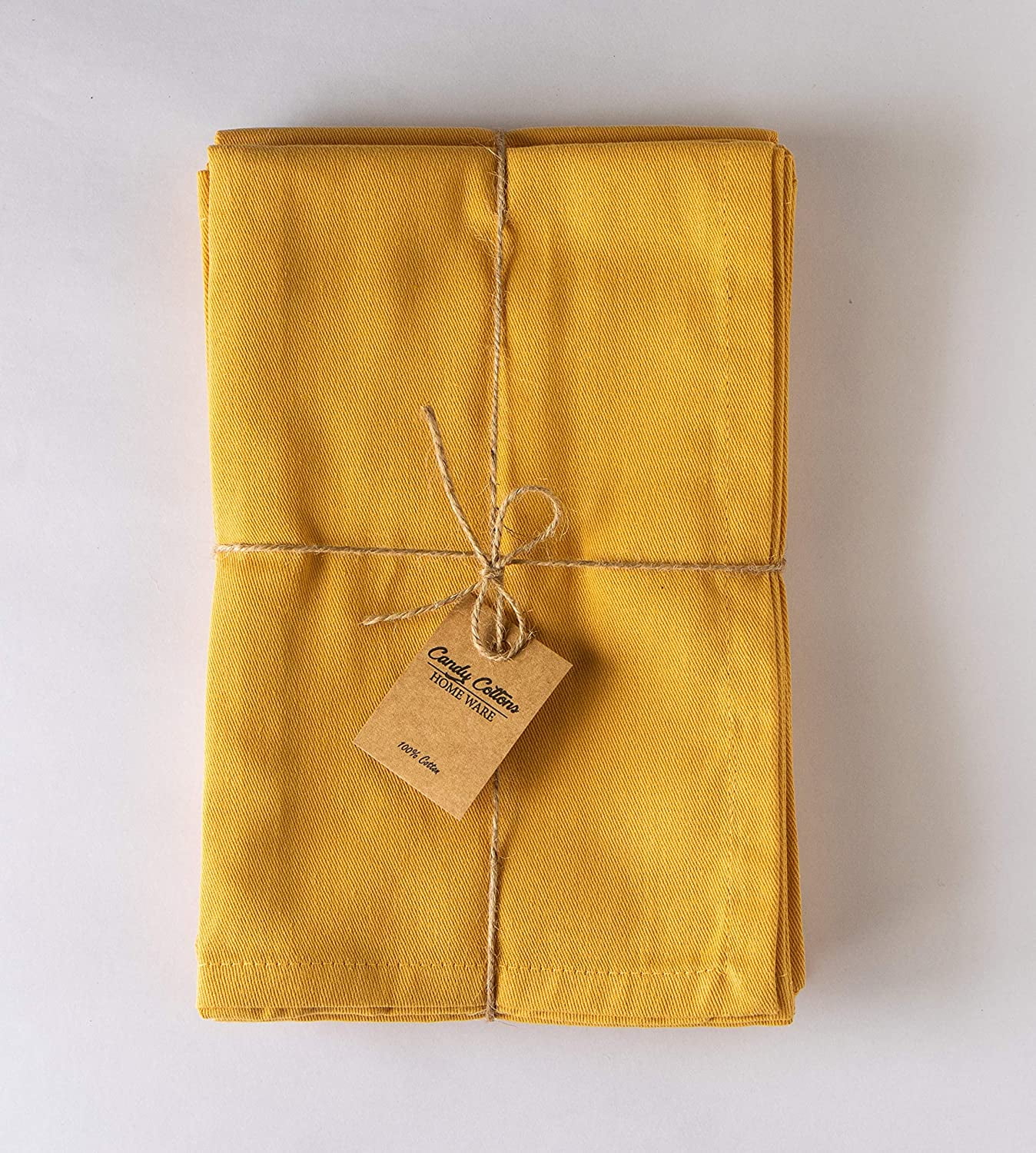 Candy Cottons 100 Cotton Cloth Napkins, Mustard Yellow Napkin (Pack of
