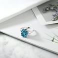 thumbnail image 4 of Gem Stone King 6.00 Cttw London Blue Topaz Ring for Women | 925 Sterling Silver | Gemstone November Birthstone | Oval 12X10MM | Available in Size 5,6,7,8,9, 4 of 5
