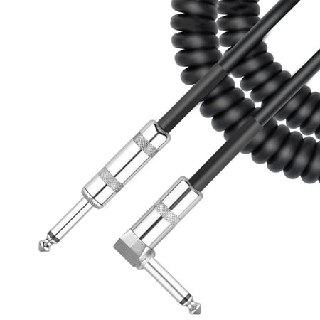 Live Wire Instrument Cable TSV 6.35mm Guitar Cable, 1/4 Inch TS to 1/4 Inch TS 6.35mm Phono Jack Straight to Right Angle Plug Instrument Wire Cord For Electric Bass Guitar, Amplifier, Musical Instrument Line-level Audio ()